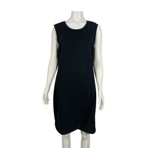 Tory Burch Sheath Dress Large Sleeveless Black Exposed Back Zipper